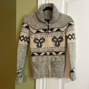 TNA zippered lambs wool sweater